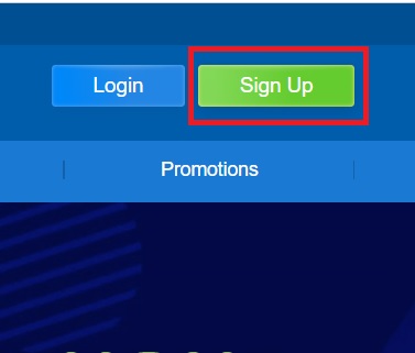 To sign up for an account on the main page, click on the green Sign up button at the top right corner.
