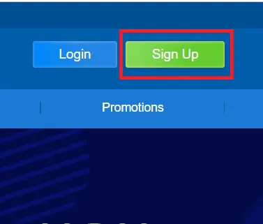 To sign up for an account on the main page, click on the green Sign up button at the top right corner.