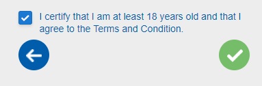 This is a text box that requires you to input your age and agree to the terms and conditions in order to continue.